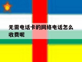 无需电话卡的网络电话怎么收费呢的简单介绍