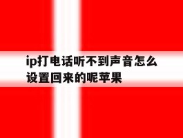 包含ip打电话听不到声音怎么设置回来的呢苹果的词条