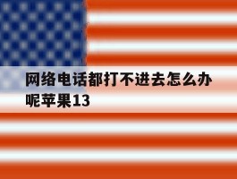 网络电话都打不进去怎么办呢苹果13