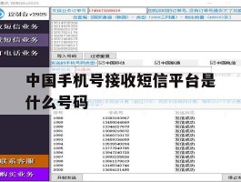 中国手机号接收短信平台是什么号码