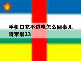 手机口充不进电怎么回事儿呀苹果13