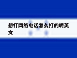 想打网络电话怎么打的呢英文