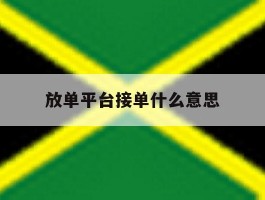 放单平台接单什么意思