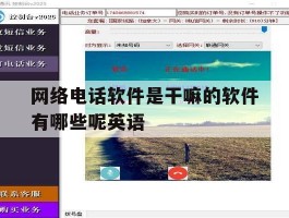 网络电话软件是干嘛的软件有哪些呢英语