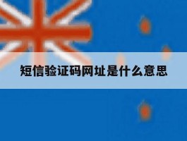 短信验证码网址是什么意思