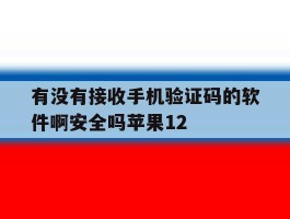 有没有接收手机验证码的软件啊安全吗苹果12的简单介绍