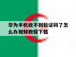 华为手机收不到验证码了怎么办视频教程下载