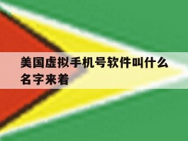 美国虚拟手机号软件叫什么名字来着