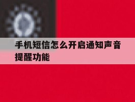 手机短信怎么开启通知声音提醒功能