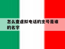 怎么查虚拟电话的主号是谁的名字