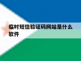 临时短信验证码网站是什么软件