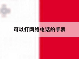 可以打网络电话的手表