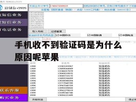 手机收不到验证码是为什么原因呢苹果