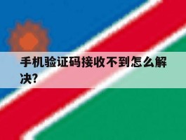 手机验证码接收不到怎么解决?