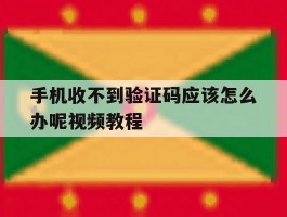 手机收不到验证码应该怎么办呢视频教程