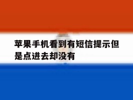 苹果手机看到有短信提示但是点进去却没有