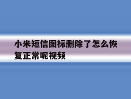 小米短信图标删除了怎么恢复正常呢视频