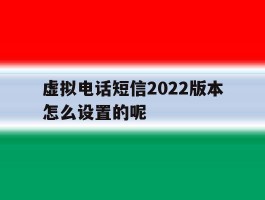 虚拟电话短信2022版本怎么设置的呢