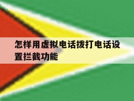 怎样用虚拟电话拨打电话设置拦截功能