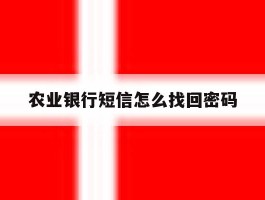 农业银行短信怎么找回密码