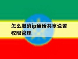 怎么取消ip通话共享设置权限管理