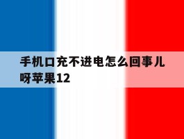 手机口充不进电怎么回事儿呀苹果12的简单介绍