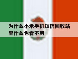 为什么小米手机短信回收站里什么也看不到