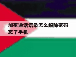 加密通话语录怎么解除密码忘了手机的简单介绍