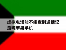 虚拟电话能不能查到通话记录呢苹果手机的简单介绍