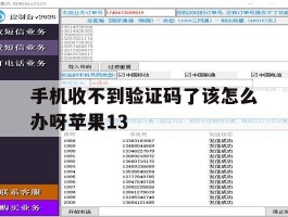 手机收不到验证码了该怎么办呀苹果13