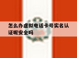 包含怎么办虚拟电话卡号实名认证呢安全吗的词条