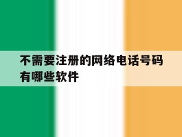 不需要注册的网络电话号码有哪些软件