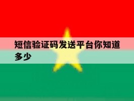 短信验证码发送平台你知道多少