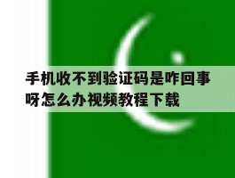 手机收不到验证码是咋回事呀怎么办视频教程下载的简单介绍