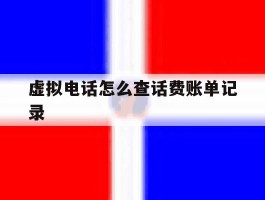 虚拟电话怎么查话费账单记录