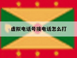 虚拟电话号接电话怎么打
