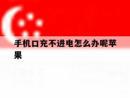 手机口充不进电怎么办呢苹果