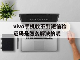 vivo手机收不到短信验证码是怎么解决的呢