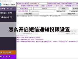 怎么开启短信通知权限设置