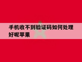 手机收不到验证码如何处理好呢苹果