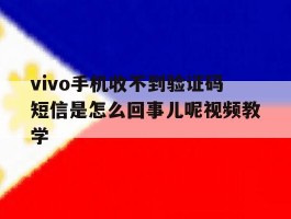 关于vivo手机收不到验证码短信是怎么回事儿呢视频教学的信息