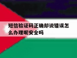 关于短信验证码正确却说错误怎么办理呢安全吗的信息