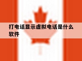 打电话显示虚拟电话是什么软件